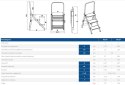 SCHODKI SKŁADANE 93CM 4 STOPNIE + PORĘCZ DRABEX