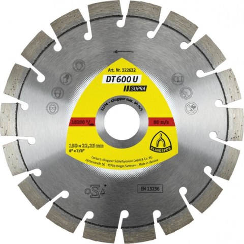 TARCZA DIAMENTOWA SEGMENTOWA DT600U 350MM 325195 KLINGSPOR TARCZA DIAMENTOWA SEGMENTOWA DT600U 350MM 325195 KLINGSPOR