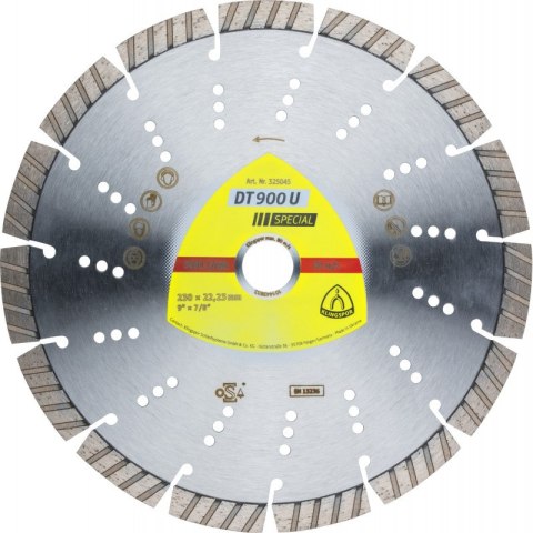 TARCZA DIAMENTOWA SEGMENTOWA DT900U 230MM 325045 KLINGSPOR TARCZA DIAMENTOWA SEGMENTOWA DT900U 230MM 325045 KLINGSPOR