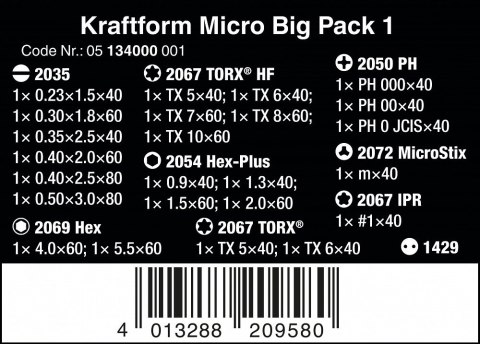 ZESTAW WKRĘTAKÓW KRAFTFORM MICRO 25SZT. WERA ZESTAW WKRĘTAKÓW KRAFTFORM MICRO 25SZT. WERA
