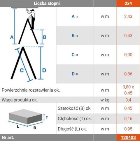 DRABINA ALUMINIOWA DWUSTRONNA DOPPLO 2*4 SZCZEBLE KRAUSE DRABINA ALUMINIOWA DWUSTRONNA DOPPLO 2*4 SZCZEBLE KRAUSE