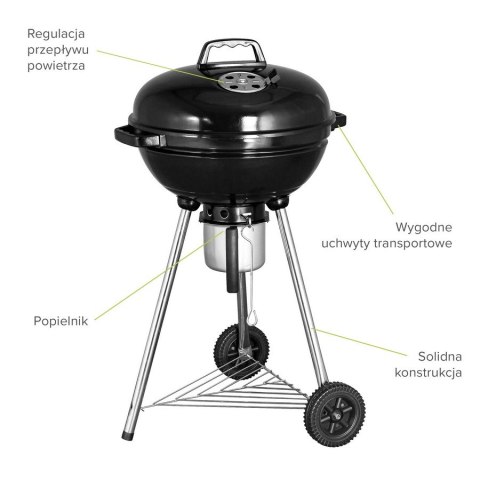 GRILL WĘGLOWY KULISTY Z POKRYWĄ I POPIELNIKIEM UN GRILL WĘGLOWY KULISTY Z POKRYWĄ I POPIELNIKIEM UN