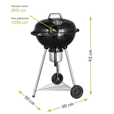 GRILL WĘGLOWY KULISTY Z POKRYWĄ I POPIELNIKIEM UN GRILL WĘGLOWY KULISTY Z POKRYWĄ I POPIELNIKIEM UN