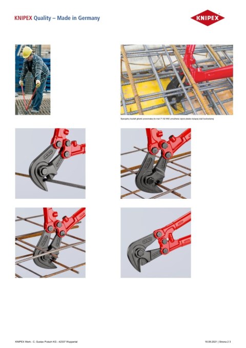 NOŻYCE KĄTOWE DO CIĘCIA ZBROJENIA 950MM KNIPEX NOŻYCE KĄTOWE DO CIĘCIA ZBROJENIA 950MM KNIPEX
