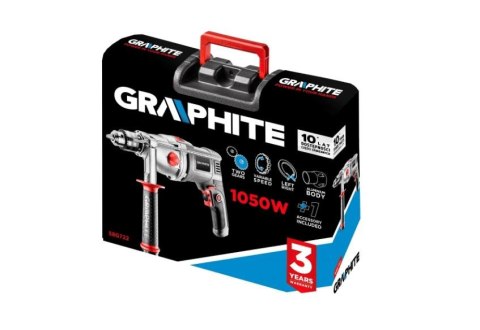 WIERTARKA UDAROWA 1050W UCHWYT KLUCZYKOWY 13MM OBROTY 0-3000 GRAPHITE WIERTARKA UDAROWA 1050W UCHWYT KLUCZYKOWY 13MM OBROTY 0-3000 GRAPHITE