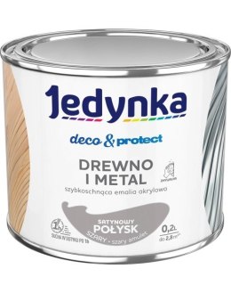 JEDYNKA DECO&PROTECT DREWNO I METAL SAT SZARY 0,2L JEDYNKA