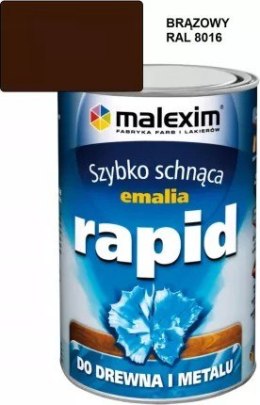 SZYBKO SCHNĄCA EMALIA ALKIDOWA RAPID BRĄZOWY 8016 0.7L MALEXIM