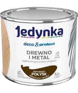 JEDYNKA DECO&PROTECT DREWNO I METAL SATYNA BRĄZOWY CIEM 0,2L JEDYNKA