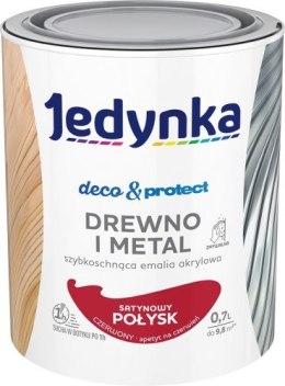 JEDYNKA DECO&PROTECT DREWNO I METAL SATYNA CZERWONA 0,7L JEDYNKA