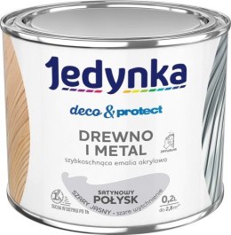 JEDYNKA DECO&PROTECT DREWNO I METAL SATYNA SZARY JASNY 0,2L JEDYNKA