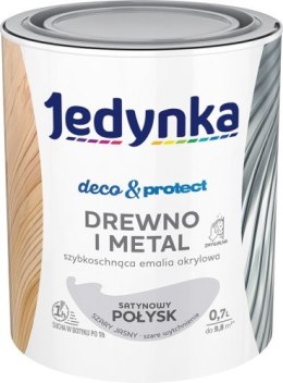 JEDYNKA DECO&PROTECT DREWNO I METAL SATYNA SZARY JASNY 0,7L JEDYNKA