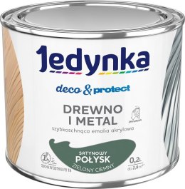 JEDYNKA DECO&PROTECT DREWNO I METAL SATYNA ZIELONY CIEM 0,2L JEDYNKA