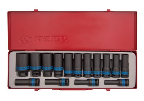 KOMPLET NASADEK UDAROWYCH 1/2 15CZ DŁUGIE 12-KĄT. 8-24MM KING TONY