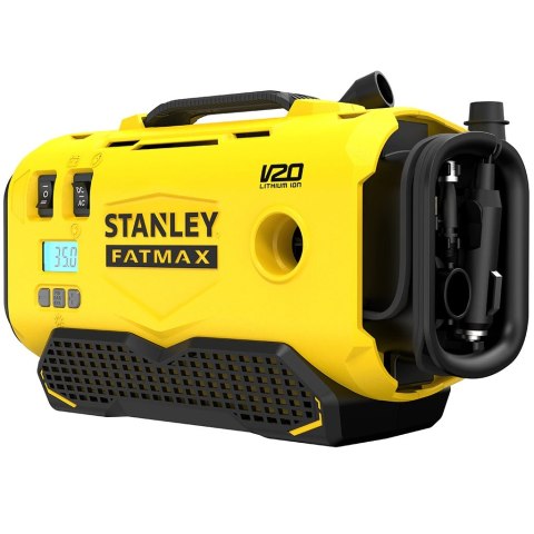 KOMPRESOR AKUMULATOROWY 12/18/230V V20 0*AH STANLEY FATMAX | WIELOFUNKCYJNY | ZASILANY AKUMULATOREM | DO 160 PSI KOMPRESOR AKUMULATOROWY 12/18/230V V20 0*AH STANLEY FATMAX | WIELOFUNKCYJNY | ZASILANY AKUMULATOREM | DO 160 PSI