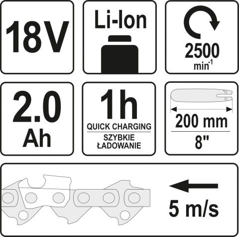 OKRZESYWARKA NA WYSIĘGNIKU 18V 2.0-2.8M 2AH YATO OKRZESYWARKA NA WYSIĘGNIKU 18V 2.0-2.8M 2AH YATO