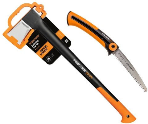 SIEKIERA ROZŁUPUJĄCA X25 + PIŁA XTRCT SW73 FISKARS SIEKIERA ROZŁUPUJĄCA X25 + PIŁA XTRCT SW73 FISKARS