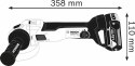 SZLIFIERKA KĄTOWA AKUMULATOROWA 125MM GWS 18V-10 C 0*AH BOSCH
