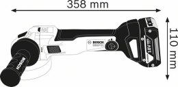 SZLIFIERKA KĄTOWA AKUMULATOROWA 125MM GWS 18V-10 C 0*AH BOSCH