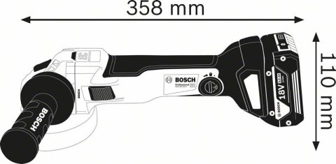 SZLIFIERKA KĄTOWA AKUMULATOROWA 125MM GWS 18V-10 C 0*AH BOSCH SZLIFIERKA KĄTOWA AKUMULATOROWA 125MM GWS 18V-10 C 0*AH BOSCH