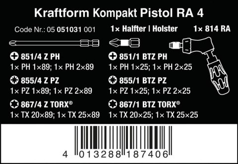 ZESTAW NARZĘDZI WKRĘTAKOWYCH KRAFTFORM KOMPAKT, 13SZT. WERA ZESTAW NARZĘDZI WKRĘTAKOWYCH KRAFTFORM KOMPAKT, 13SZT. WERA