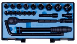 KOMPLET NASADEK 1/2'' Z GRZECHOTKĄ I AKCESORIAMI 22 CZ. KING TONY