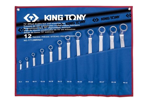 ZESTAW KLUCZY OCZKOWYCH ODGIĘTYCH 6-32MM 12CZ. KING TONY
