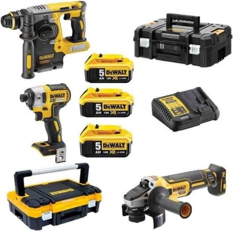 ZESTAW NARZĘDZI 18V XR DCF887N + DCH273 + DCG405 3*5.0AH DEWALT