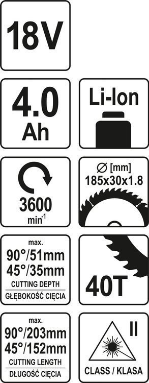 UKOŚNICA 185MM 18V 4,0AH + ŁADOWARKA YATO UKOŚNICA 185MM 18V 4,0AH + ŁADOWARKA YATO