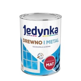 EMALIA ALKIDOWA DO DREWNA I METALU CZERWONY MAT 0,9L JEDYNKA