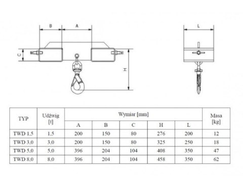 TRAWERS DO WÓZKA WIDŁOWEGO TWD 3.0T UN