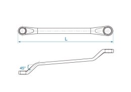 KLUCZ OCZKOWY ODGIĘTY 45* 8*9MM KING TONY