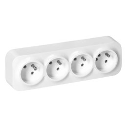 GNIAZDO POCZWÓRNE TODO 2P+Z IP20, BIAŁY ORNO