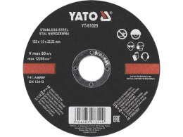 TARCZA DO STALI INOX 125*1.0*22.2 YATO