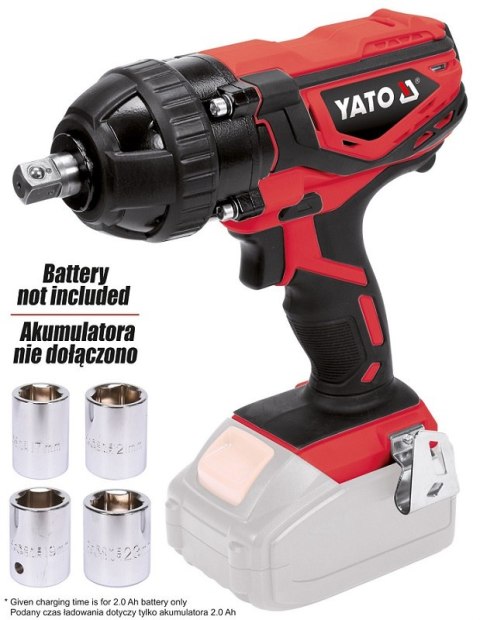 KLUCZ UDAROWY 18V 1/2'' 300NM, BEZ AKUMULATORA YATO KLUCZ UDAROWY 18V 1/2'' 300NM, BEZ AKUMULATORA YATO