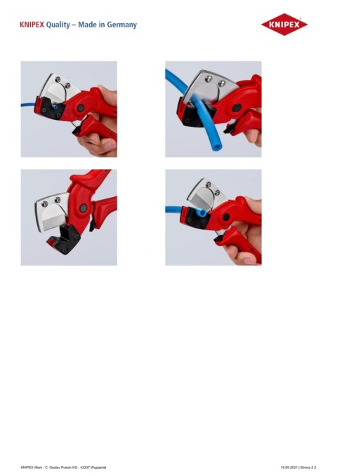 OBCINAK DO RUR WIELOWARSTWOWYCH I WĘŻY PNEUMATYCZNYCH 185MM KNIPEX OBCINAK DO RUR WIELOWARSTWOWYCH I WĘŻY PNEUMATYCZNYCH 185MM KNIPEX