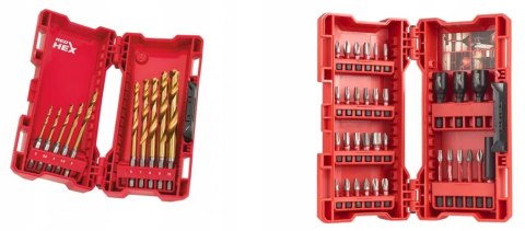 ZESTAW WIERTEŁ HSS-G TIN RED HEX 10SZ+ZESTAW BITÓW SHOCKWAVE MILWAUKEE ZESTAW WIERTEŁ HSS-G TIN RED HEX 10SZ+ZESTAW BITÓW SHOCKWAVE MILWAUKEE