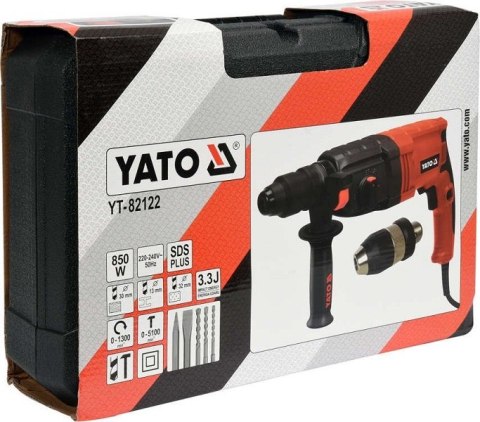 MŁOTOWIERTARKA 850W Z WYMIENNĄ GŁOWICĄ YATO MŁOTOWIERTARKA 850W Z WYMIENNĄ GŁOWICĄ YATO