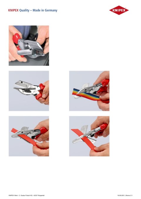 OBCINAK UCIOSOWY DO PROFILI Z TWORZYWA SZTUCZNEGO 215MM KNIPEX OBCINAK UCIOSOWY DO PROFILI Z TWORZYWA SZTUCZNEGO 215MM KNIPEX