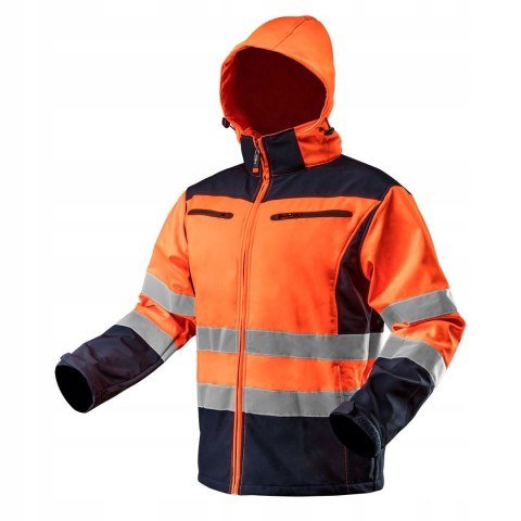 KURTKA SOFTSHELL Z KAPTUREM POMARAŃCZOWA, ROZMIAR XL NEO KURTKA SOFTSHELL Z KAPTUREM POMARAŃCZOWA, ROZMIAR XL NEO