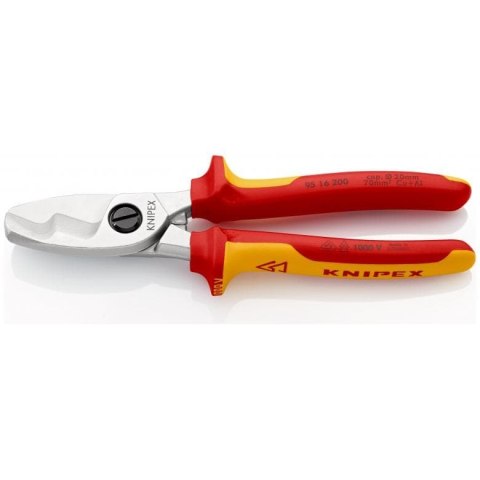 NOŻYCE DO KABLI IZOLOWANE PODWÓJNE OSTRZE 200MM KNIPEX NOŻYCE DO KABLI IZOLOWANE PODWÓJNE OSTRZE 200MM KNIPEX