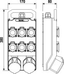 ROZDZIELNICA 32A 3P+N+Z 400V,16A 3P+N+Z 400V,6*16A 2P+Z 250V ELEKTRO-PLAST