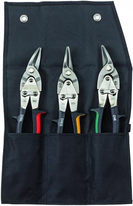 ZESTAW NOŻYC KSZTAŁTOWYCH DO BLACHY, 3SZT. ETUI BESSEY