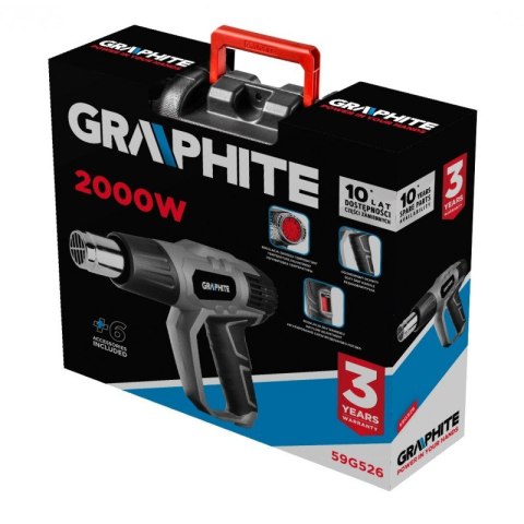 OPALARKA 2000W, ZAKRES TEMPERATUR 50-550OC, 3 BIEGI ,WALIZKA GRAPHITE OPALARKA 2000W, ZAKRES TEMPERATUR 50-550OC, 3 BIEGI ,WALIZKA GRAPHITE