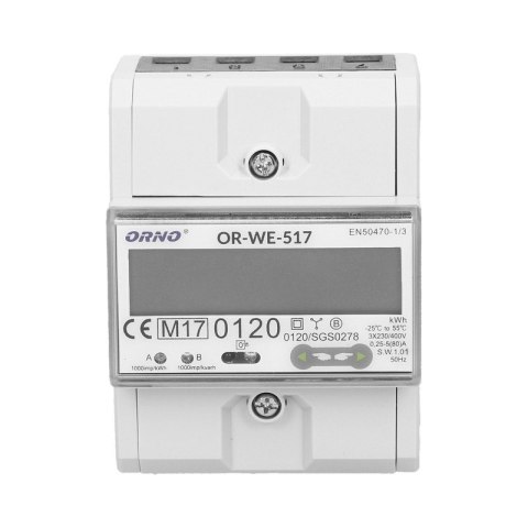 3-FAZOWY LICZNIK ENERGII ELEKTRYCZNEJ 80A RS485 MID ORNO 3-FAZOWY LICZNIK ENERGII ELEKTRYCZNEJ 80A RS485 MID ORNO