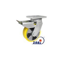 KOŁO ALUM.-POLI. 125MM OBUDOWA SPAWANA SKRĘTNA+HAMUL. A25PDH UN