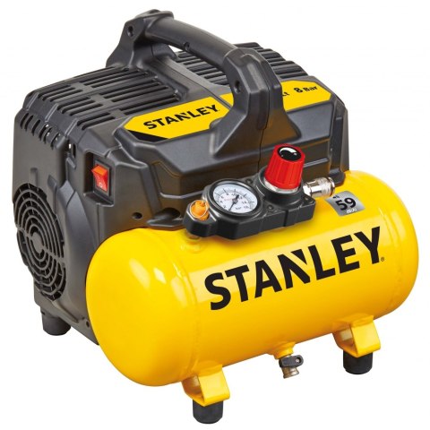 KOMPRESOR BEZOLEJOWY 6L 8 BAR WYCISZONY STANLEY | Cichy, Wydajność 105L/min, Przenośny KOMPRESOR BEZOLEJOWY 6L 8 BAR WYCISZONY STANLEY | Cichy, Wydajność 105L/min, Przenośny