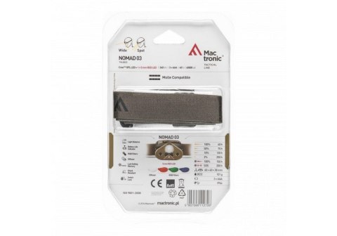 LATARKA CZOŁOWA NOMAD 03 340LM 3*AAA MACTRONIC LATARKA CZOŁOWA NOMAD 03 340LM 3*AAA MACTRONIC