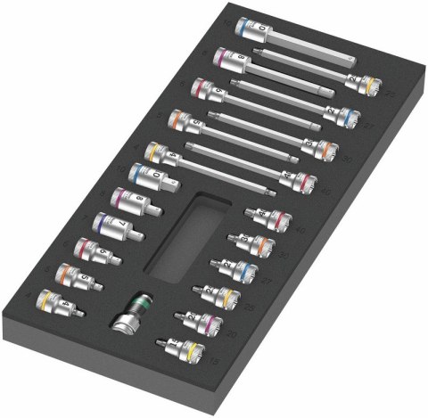 WKŁADKA PIANKOWA ZYKLOP 3/8''B, SET 1, 22CZ. WERA WKŁADKA PIANKOWA ZYKLOP 3/8''B, SET 1, 22CZ. WERA