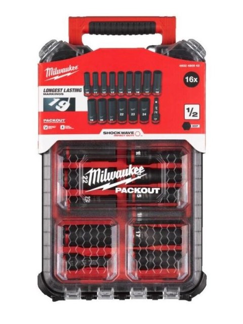 ZESTAW NASADEK UDAROWYCH 1/2'' 16 EL. PACKOUT MILWAUKEE ZESTAW NASADEK UDAROWYCH 1/2'' 16 EL. PACKOUT MILWAUKEE