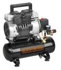 KOMPRESOR BEZOLEJOWY SUPER SILENT 6L 8 BAR BLACK&DECKER | Cichy, 105 L/min, 1 Cylindr, Zbiornik 6L